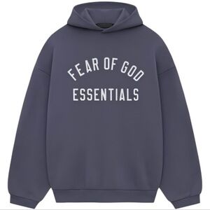 Essentials Fear of God Hoodie Marine Blue FW24 Size L NWT